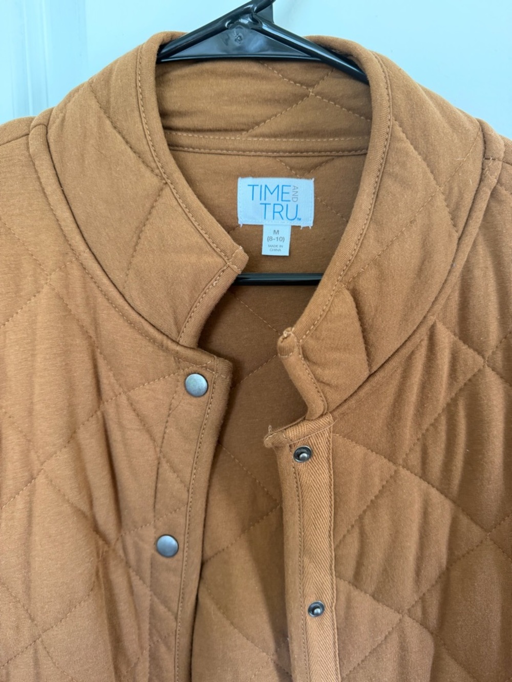 Time and Tru Quilted Snap-Front Jacket - Camel - Picture 2 of 3